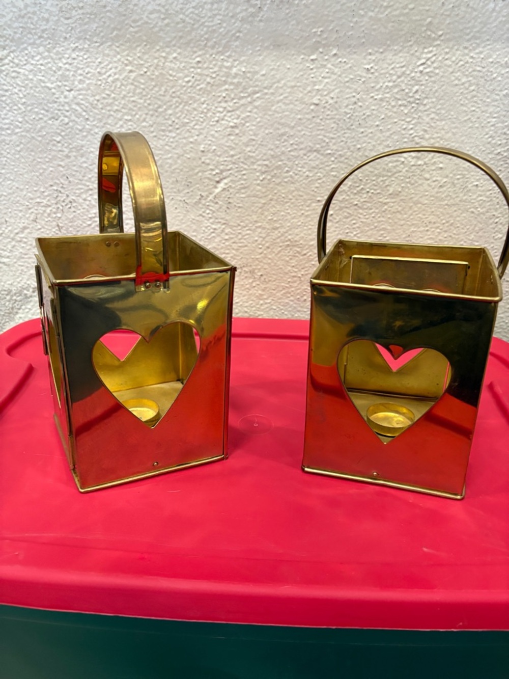 Gold Metal Heart Lantern - Decorative Home Accent